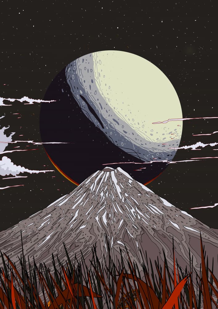 Moon Over Mount Fuji by Nicholas — canvas wall art