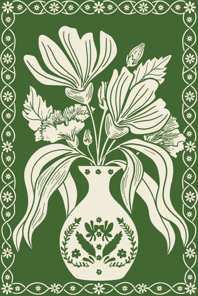 Elegant Floral Vase by casa cartissi — canvas wall art