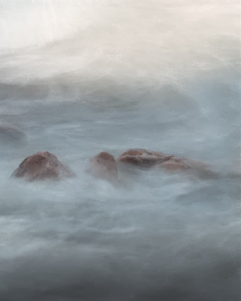 Misty Ocean Rocks by Johan Lennartsson — canvas wall art