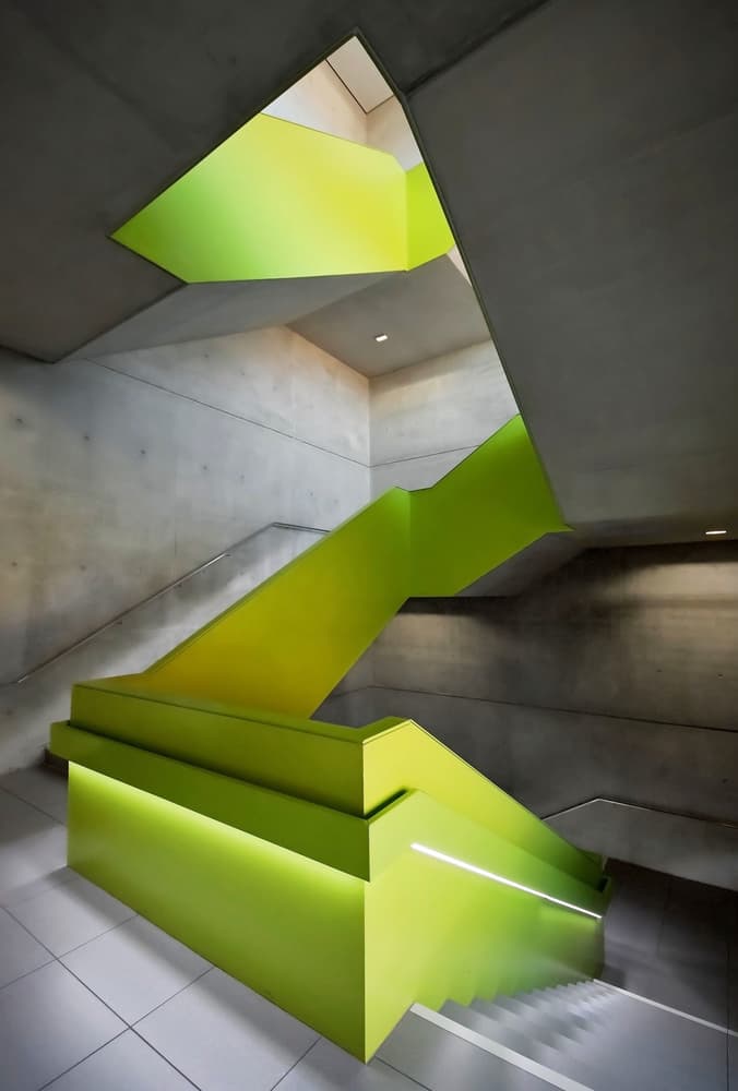 Modern Green Staircase by Renate Reichert — canvas wall art