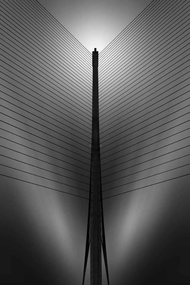 Geometric Bridge Lines by Juan López Ruiz — canvas wall art