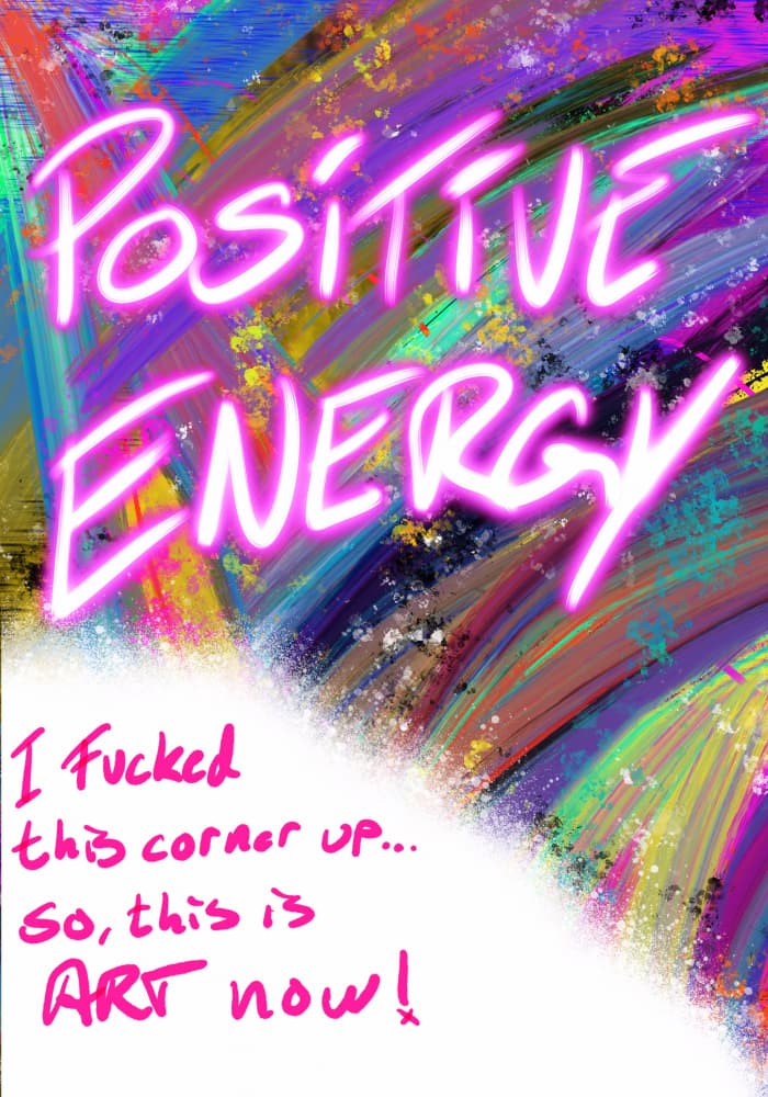 Positive Energy Neon Abstract by Tomas Härstedt — canvas wall art