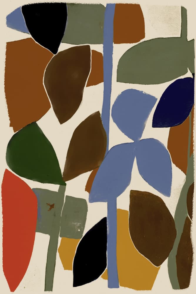 Abstract Leaves Harmony by Treechild — canvas wall art