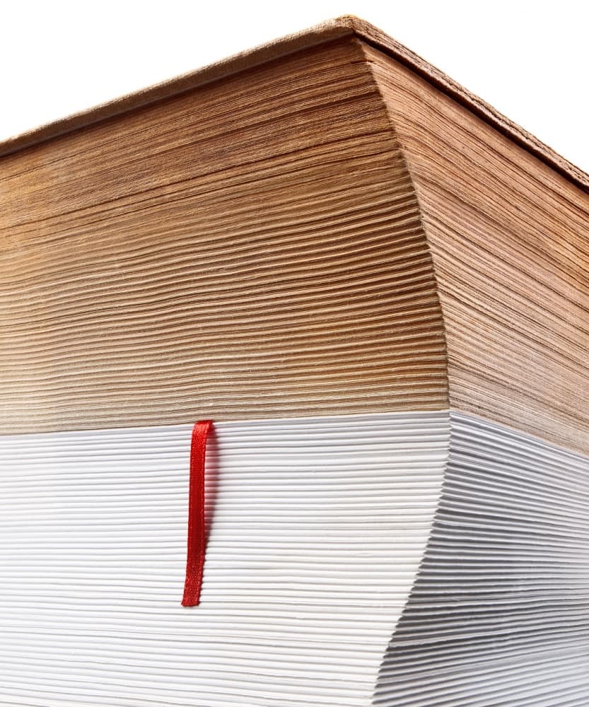 Thick Book Red Ribbon by Volodymyr Poleshchuk — canvas wall art