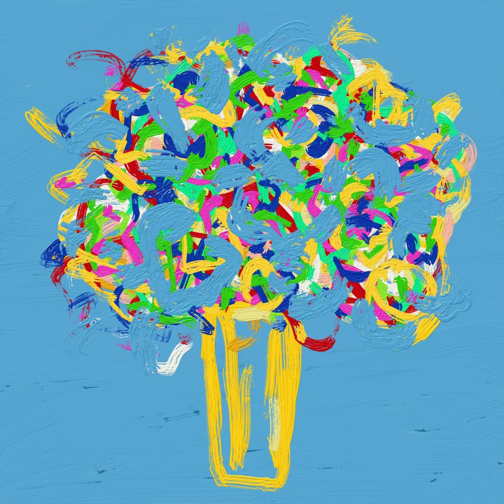 Vibrant Abstract Bouquet by Cesare Bellassai Art — canvas wall art