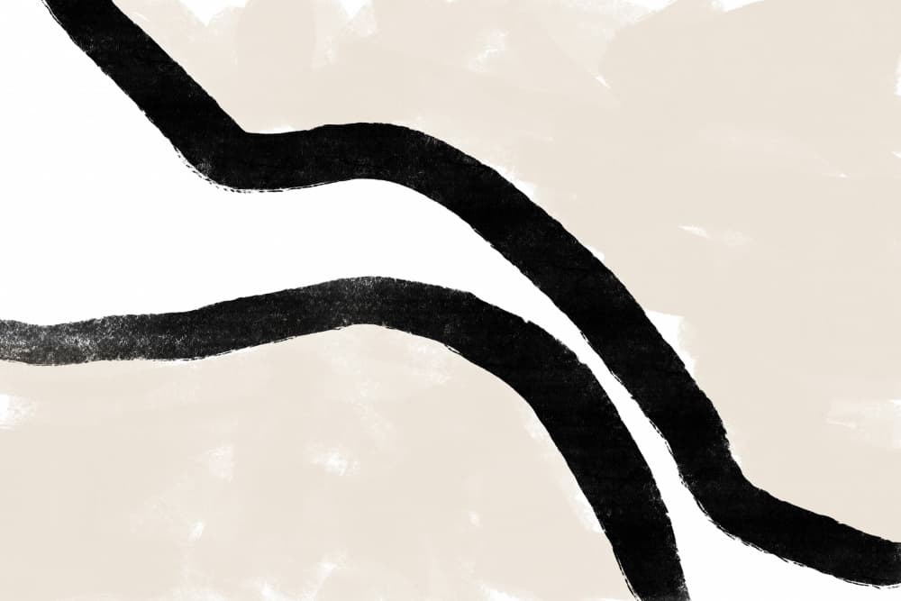 Black Curves On A Textured Beige Background by uplusmestudio — canvas wall art