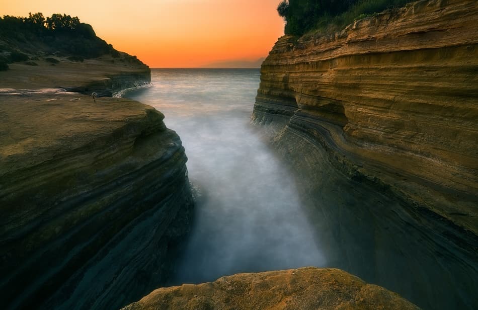 Sunset Sea Gorge by Krzysztof Browko — canvas wall art