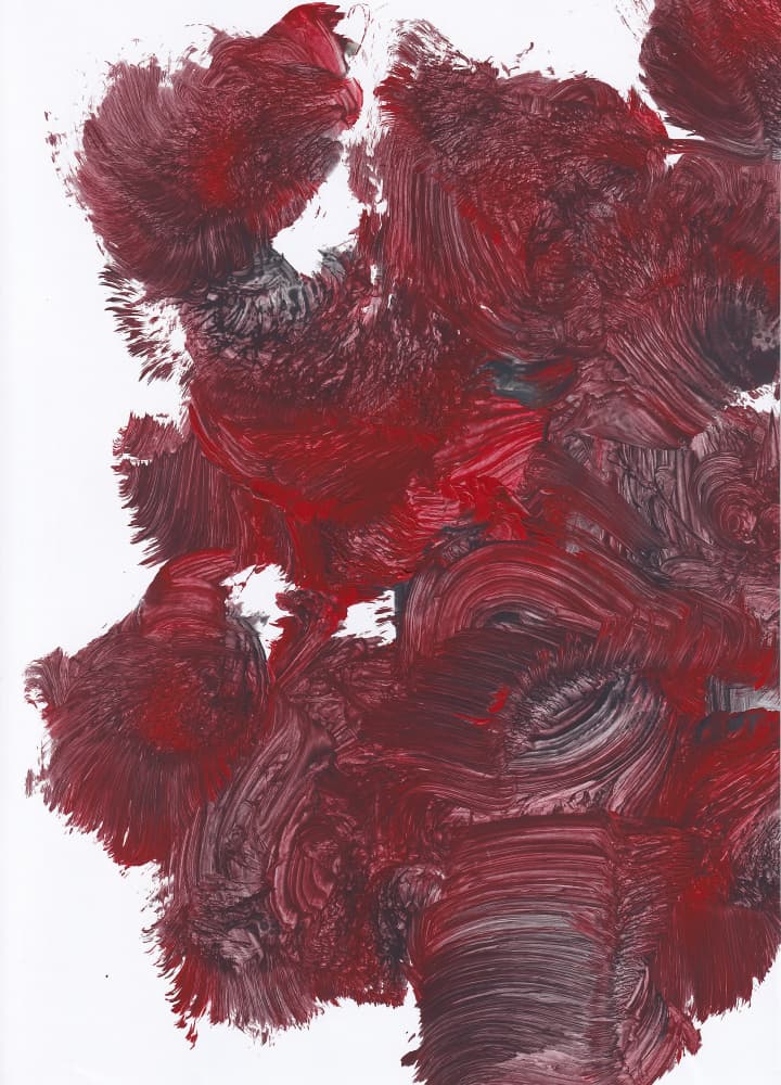 Deep Red Textured Abstract by Maira Ribena — canvas wall art