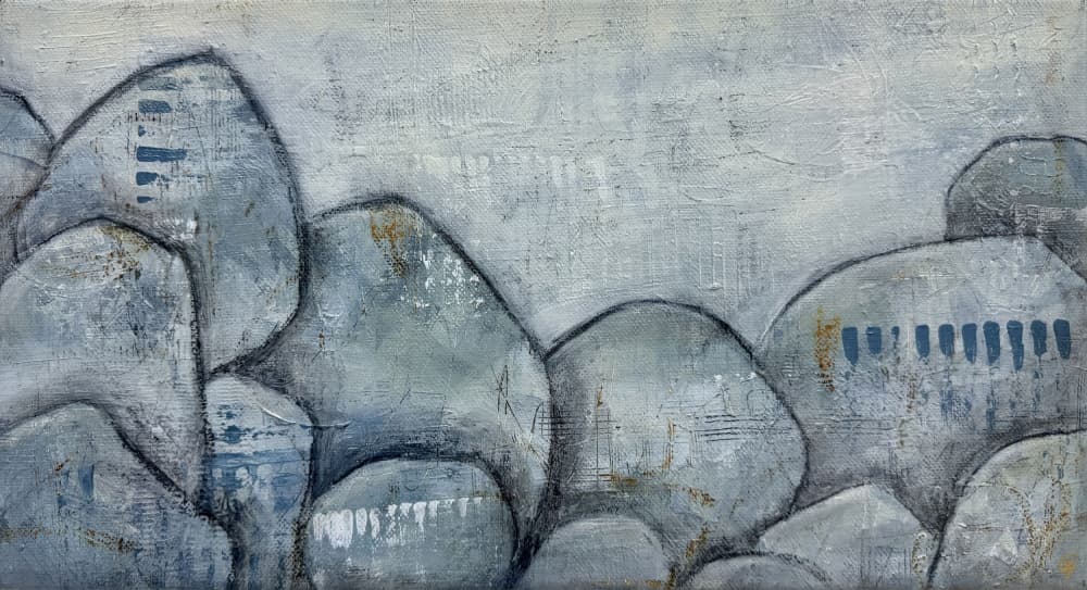 Textured Blue Gray Rocks by Carolina Gårdheim — canvas wall art