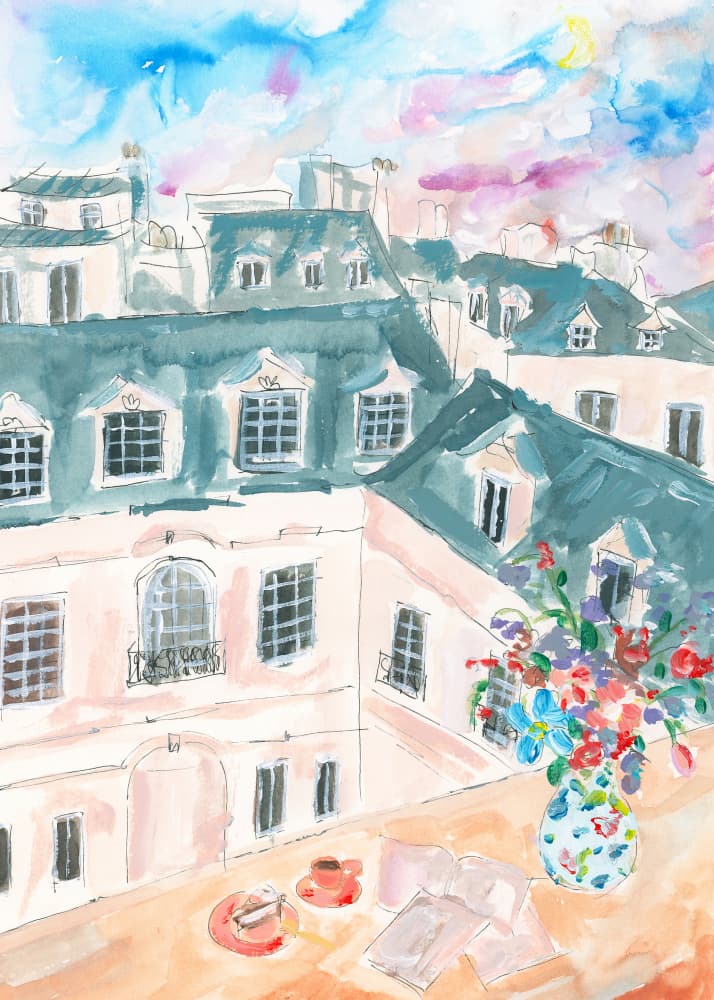 Parisian Rooftop by Katharina Puritscher — canvas wall art