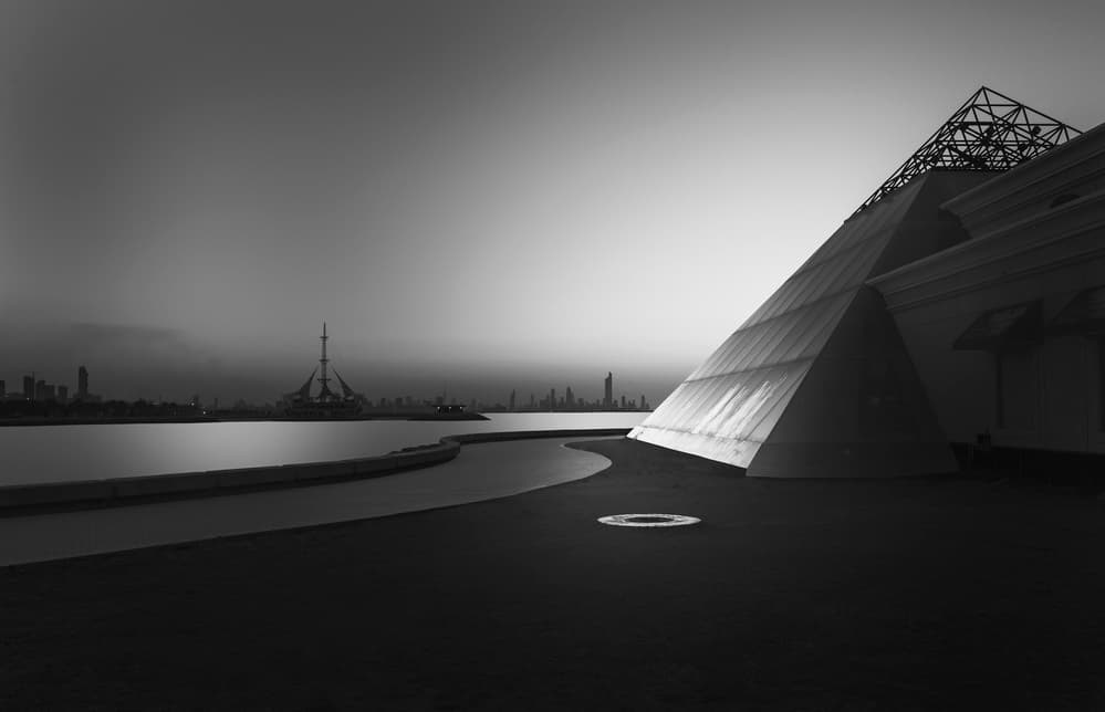 Modern Pyramid Reflections by Ahmed Thabet — canvas wall art