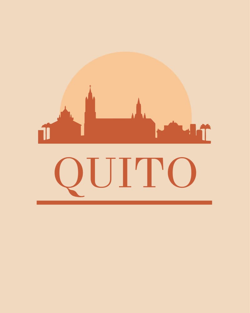 Quito Sunset Skyline by Emiliano Deificus — canvas wall art