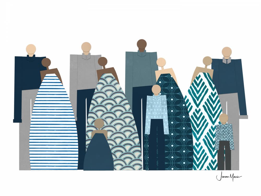 Blue Patterned Community by Jemma Morris — canvas wall art