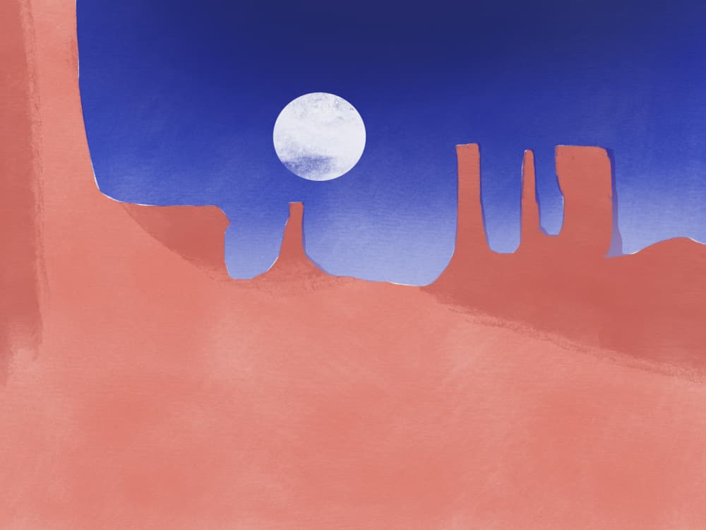 Southwest Desert Moon by Little Dean — canvas wall art