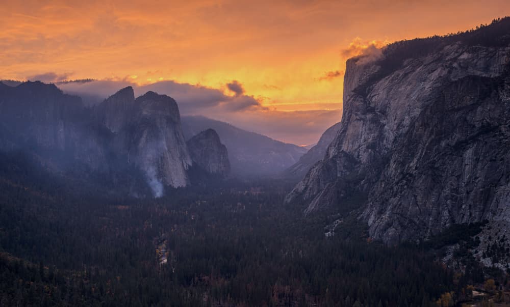 Yosemite Valley Sunset by Ning Lin — canvas wall art