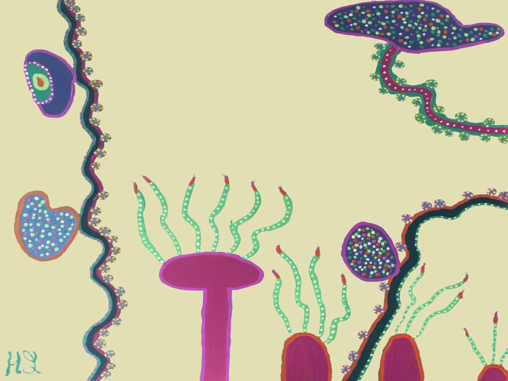 Vibrant Fantasy Plants by Helen Joynson — canvas wall art