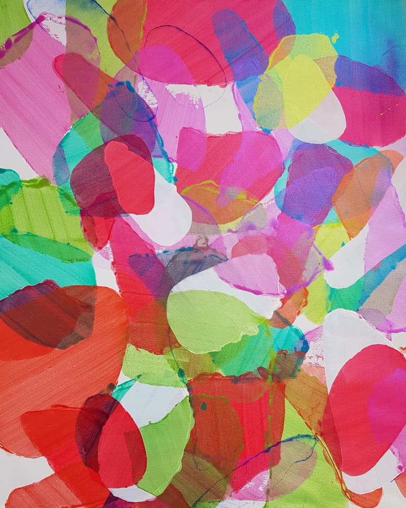 Colorful Abstract Layers by Yngve Eriksson — canvas wall art