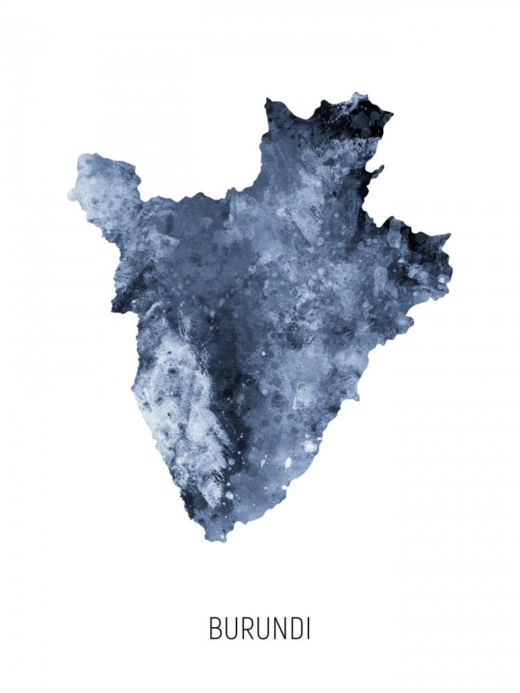 Abstract Burundi Map by Michael Tompsett — canvas wall art