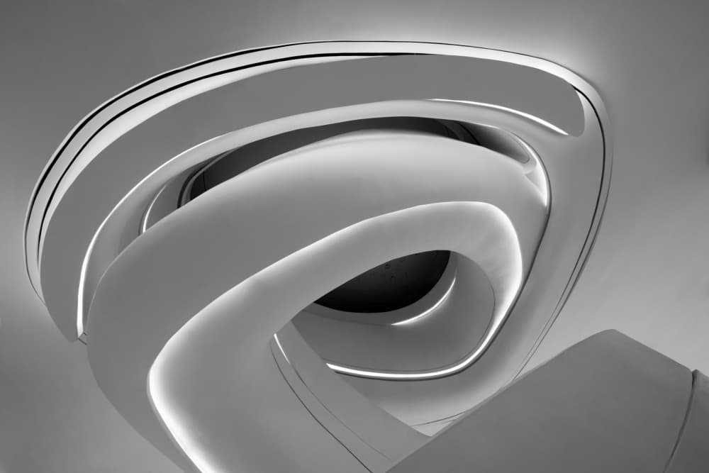 Sculptural Light Curves by konglingming — canvas wall art