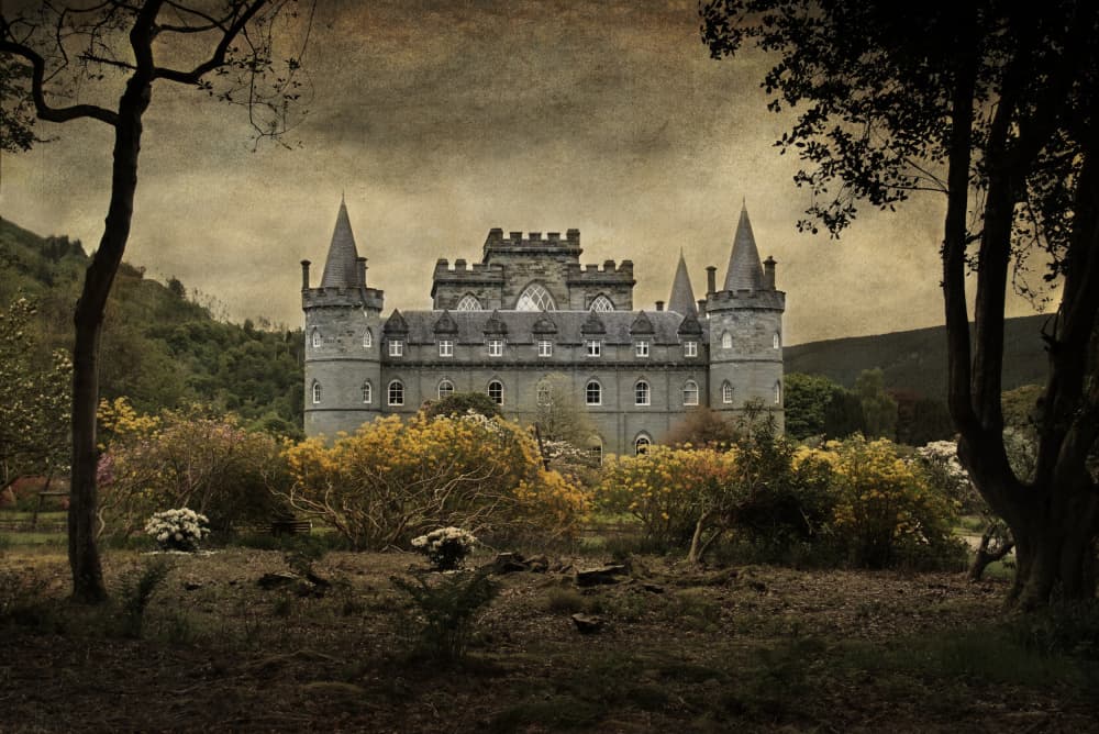 Moody Scottish Castle by Jan Scheunders — canvas wall art