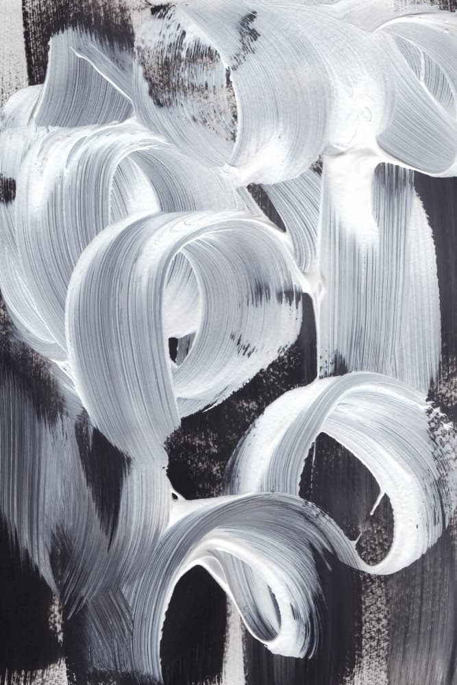 Swirling White Brushstrokes by uplusmestudio — canvas wall art