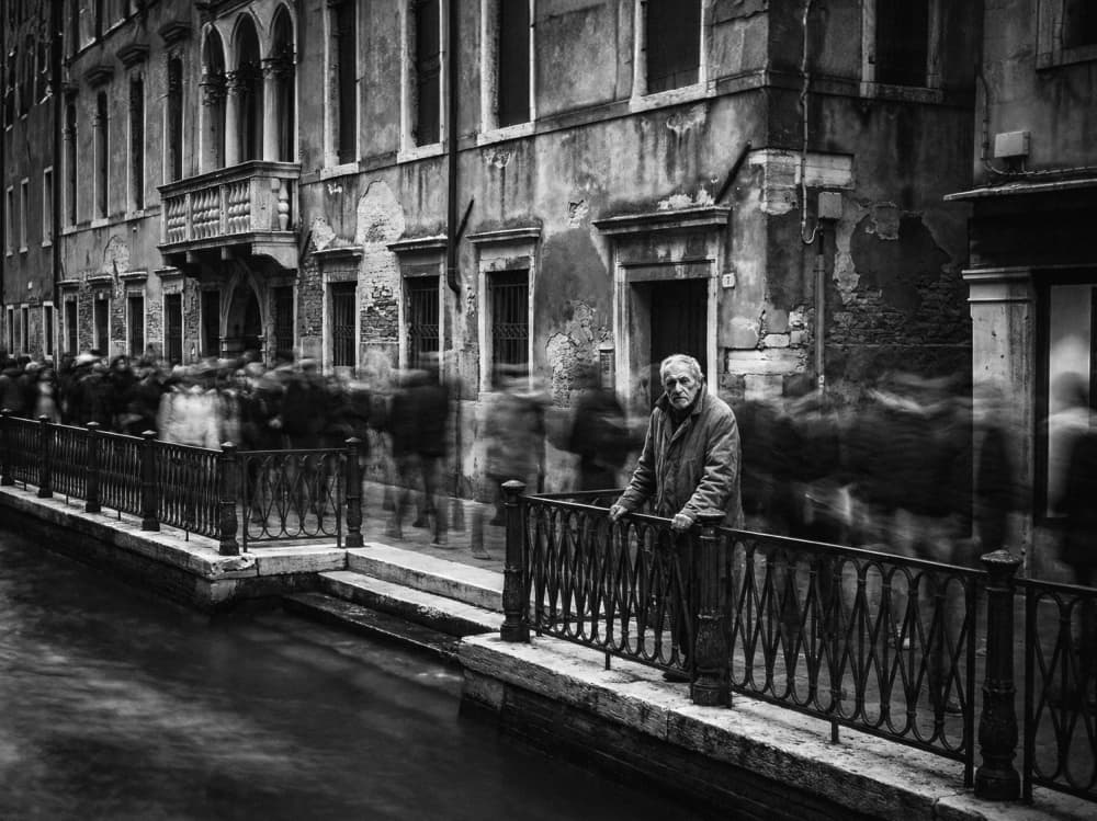 Old Man Venice Street by Holger Droste — canvas wall art