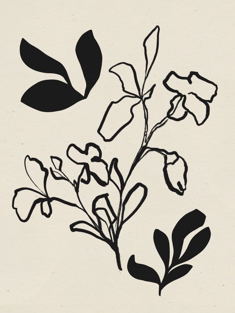 Monochrome Blooms by Treechild — canvas wall art