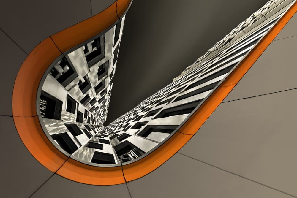 Curved Modern Architecture by Tomasz Buczkowski ( Tomush ) — canvas wall art
