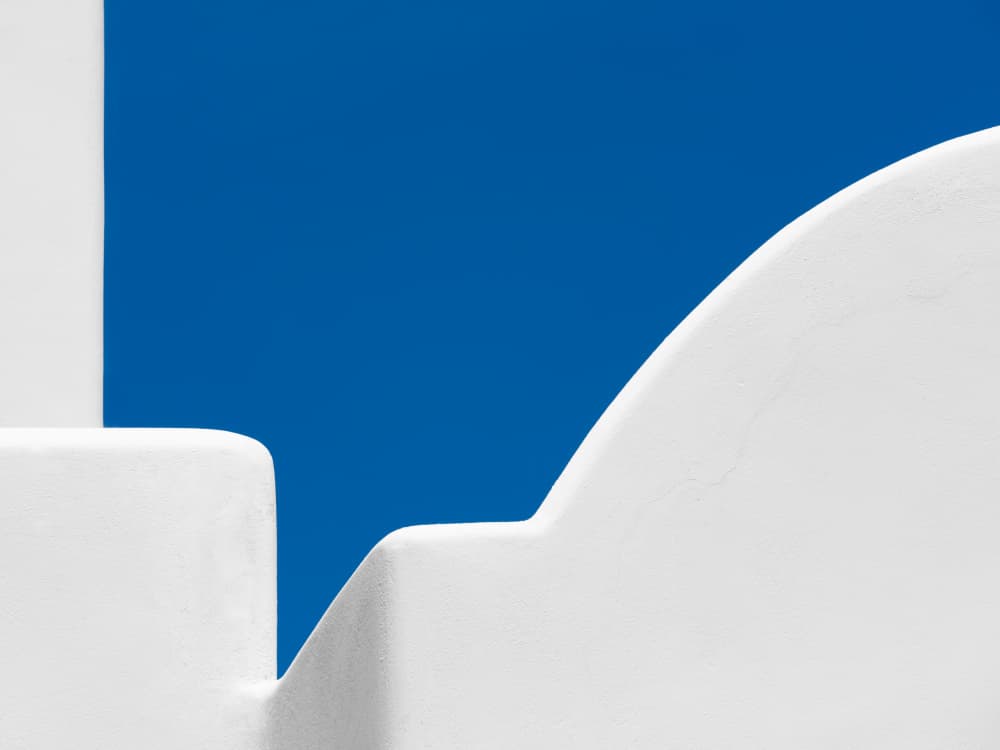Blue And White Curves by Markus Auerbach — canvas wall art