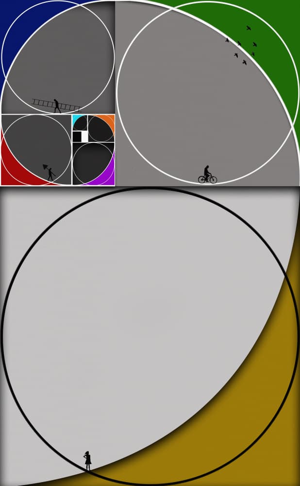 Golden Spiral Journey by Hadi Malijani (Malenjani) — canvas wall art