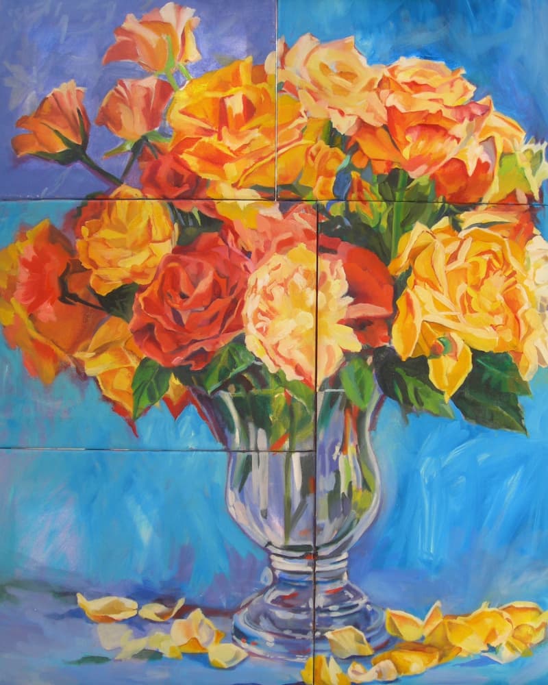 Vibrant Rose Bouquet by Maxine Shore — canvas wall art