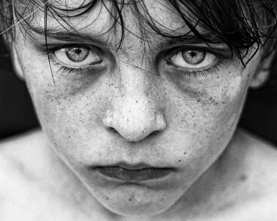 Intense Freckled Gaze by Eric Drigny — canvas wall art