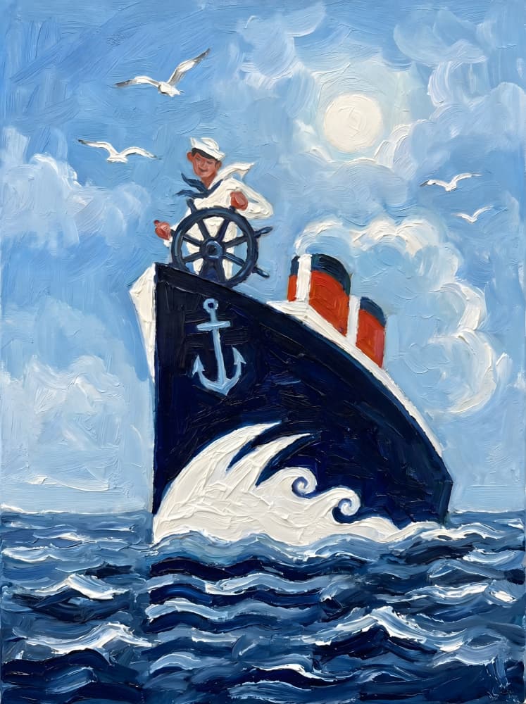 Sailor At The Helm by HUGO — canvas wall art