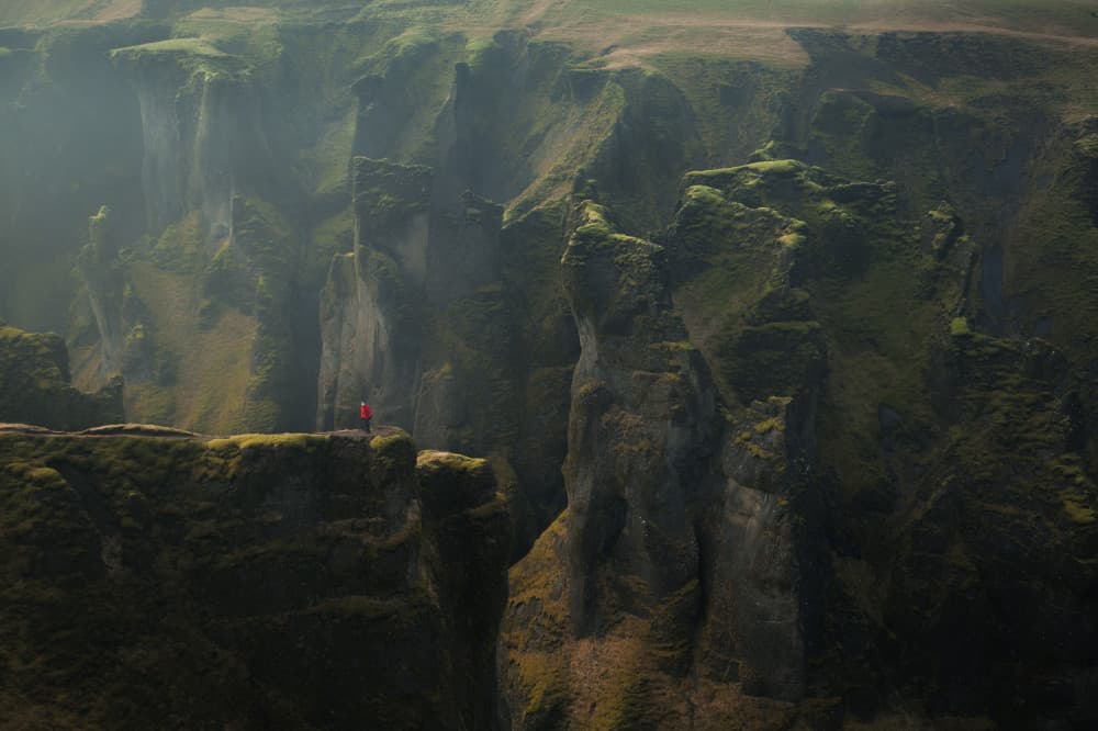 Misty Canyon Overlook by Karol Nienartowicz — canvas wall art