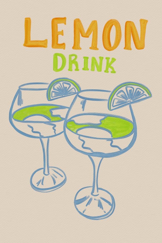 Lemon Drink Glasses by DePaulo — canvas wall art