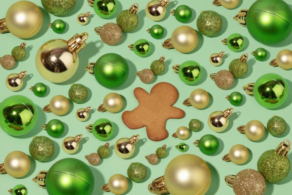 Festive Gingerbread Ornaments by Julia Ramiro — canvas wall art
