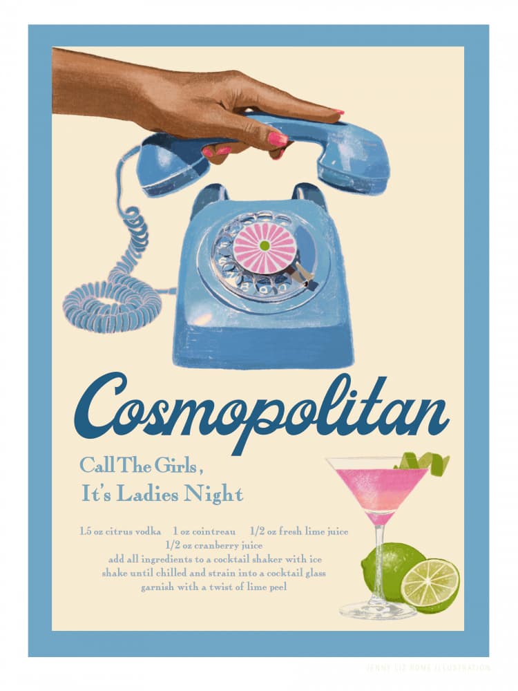 Blue Cosmo by Jenny Liz Rome — canvas wall art