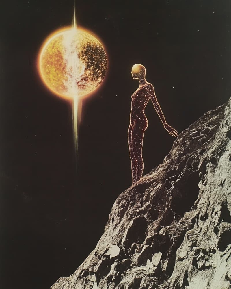 Cosmic Figure Gaze by Samantha Hearn — canvas wall art