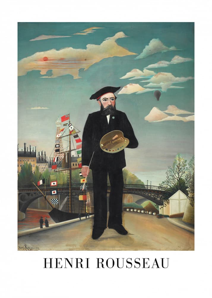 Self Portrait 1890 by Henri Rousseau — canvas wall art