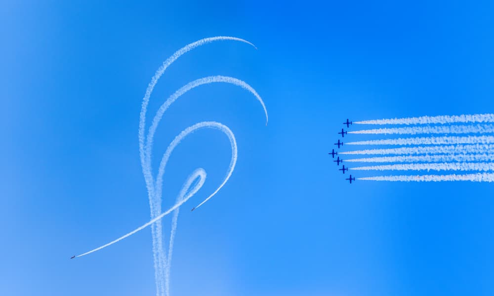 Air Show Acrobatics by Carles Punyet Miró — canvas wall art