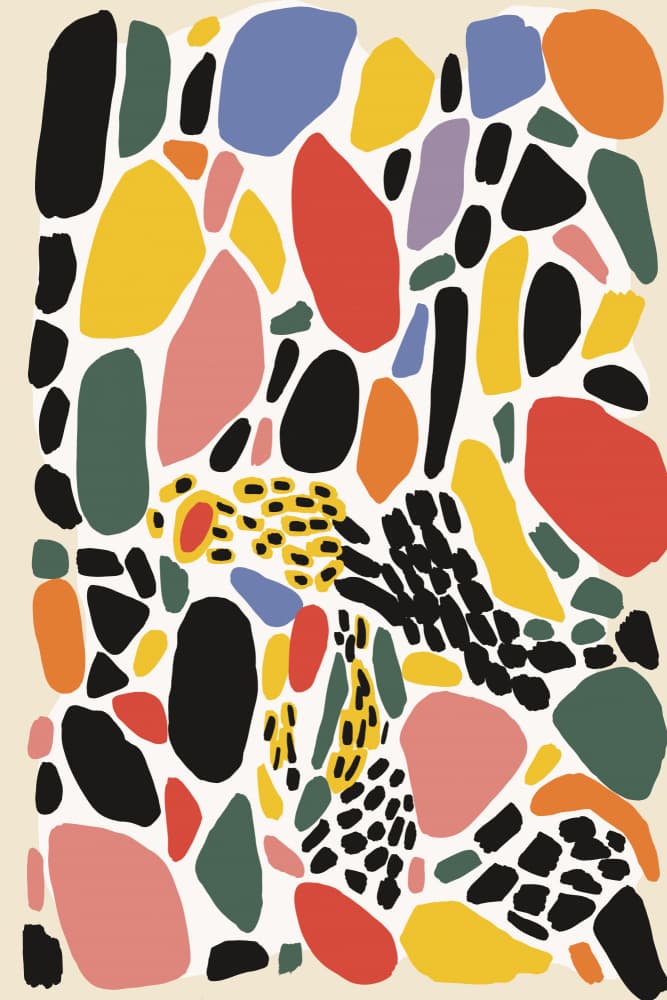 Colorful Mosaic Dance by Treechild — canvas wall art