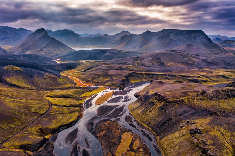 Dramatic Braided River Landscape by Luigi Ruoppolo — canvas wall art