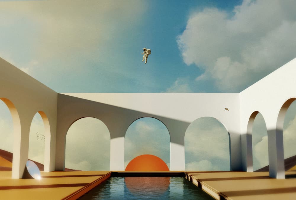 Astronaut Floating in Utopia by Fran Rodríguez — canvas wall art