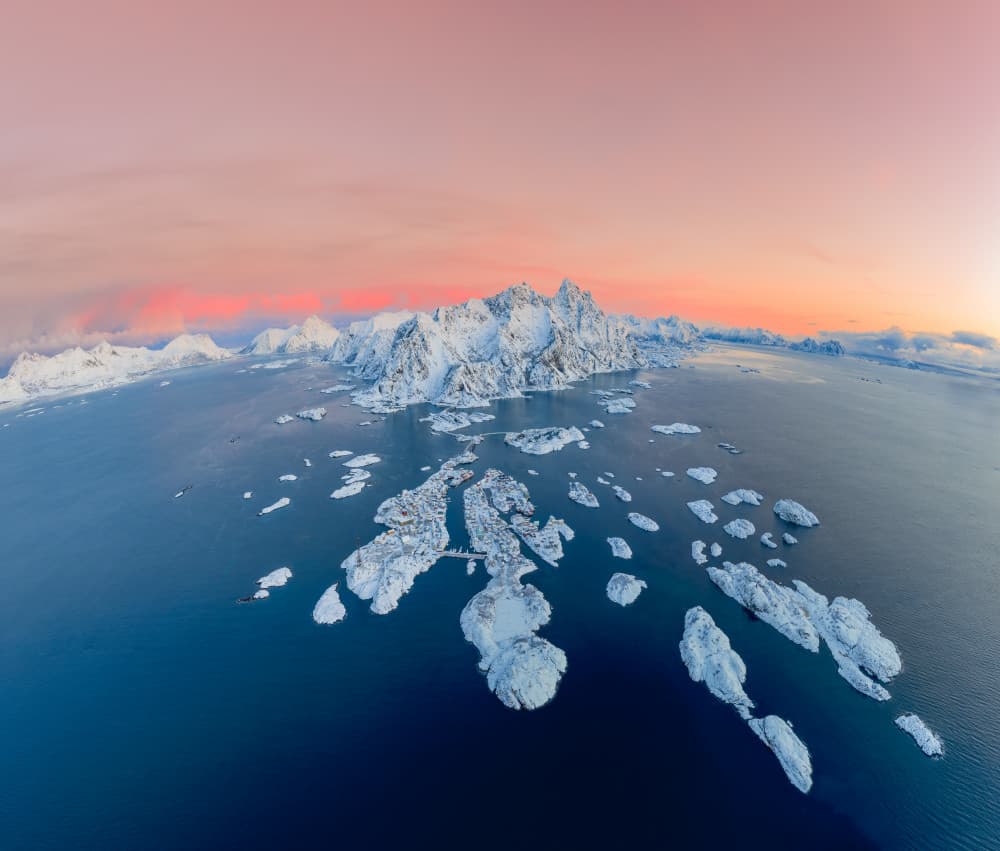 Snowy Arctic Fjord by Bingo Z — canvas wall art