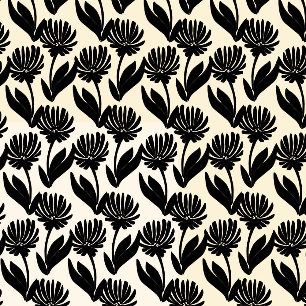 Black Floral Silhouette by Kristian Gallagher — canvas wall art
