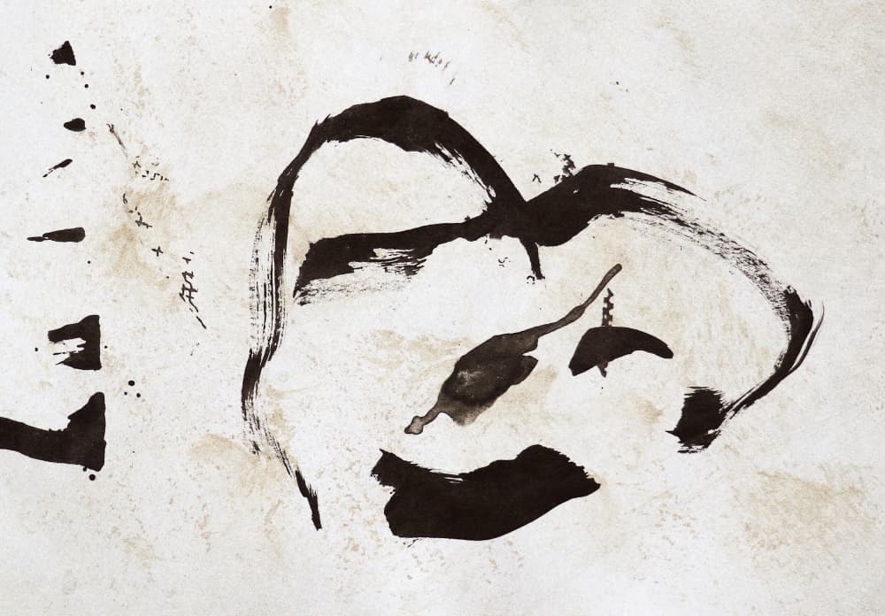 Abstract Ink Portrait by Santhosh ch — canvas wall art