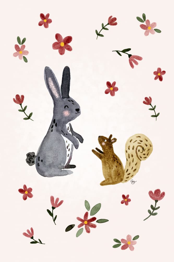 Cute Forest Friends by Abigail Morales — canvas wall art