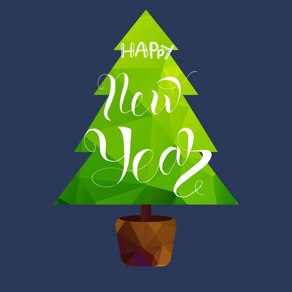 Happy New Year Tree by Marika Barsrsind — canvas wall art