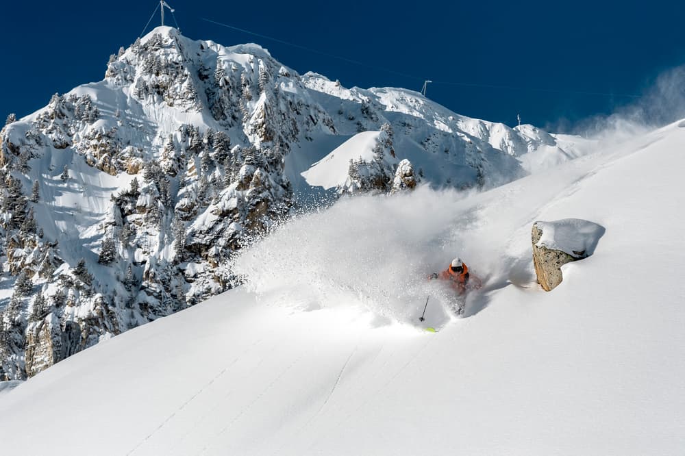 Deep Powder Skiing by Tristan Shu — canvas wall art