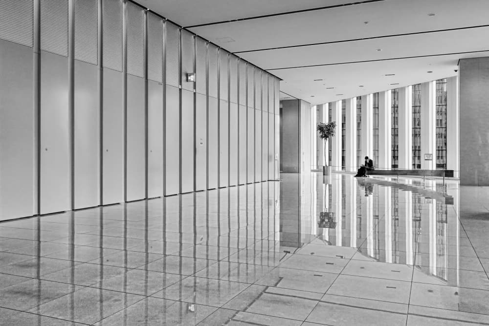 Minimalist Lobby Reflection by Haruyo Sakamoto — canvas wall art